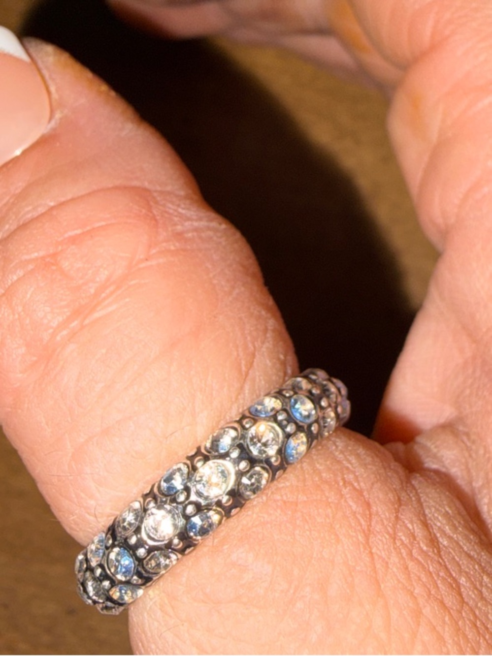 Brighton Crystal-Accent Silver-Tone Eternity Ring - Clear